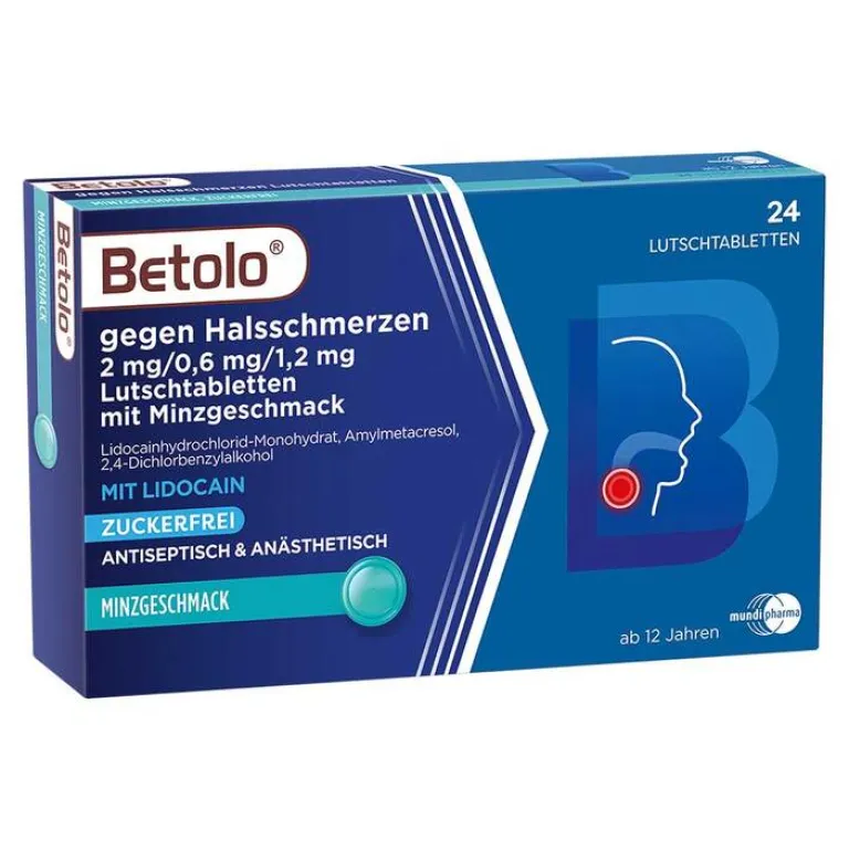 Betolo ® gegen Halsschmerzen Lutschtabletten Minzgeschmack, 24 St- Halsschmerztabletten
