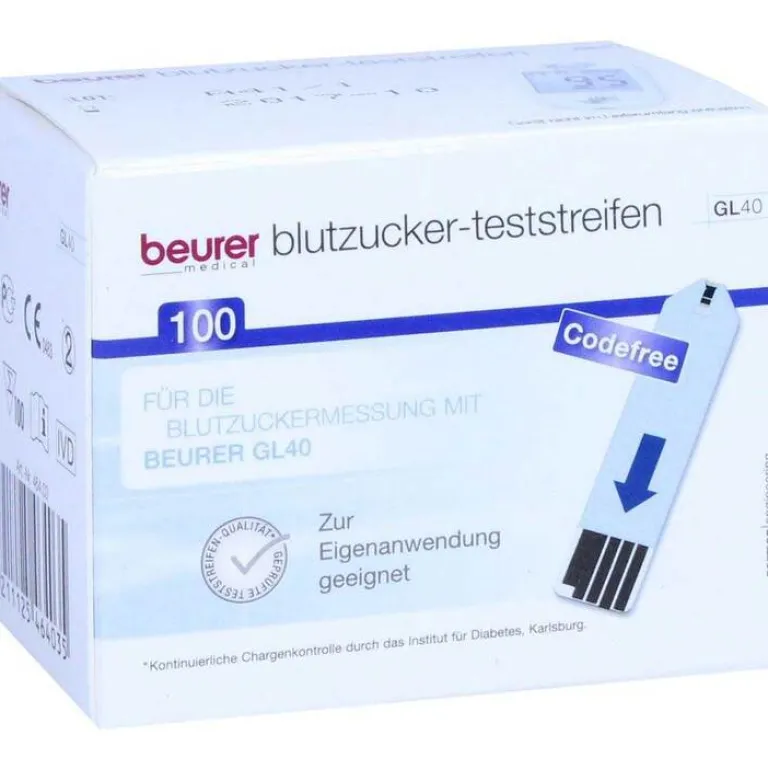 Beurer Blutzuckertests|Teststreifen-blutzucker-teststreifen GL40, 100 St