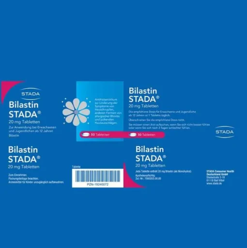 Stada Allergie Tabletten|Allergie Medikamente-Bilastin 20 mg Tabletten, 50 St