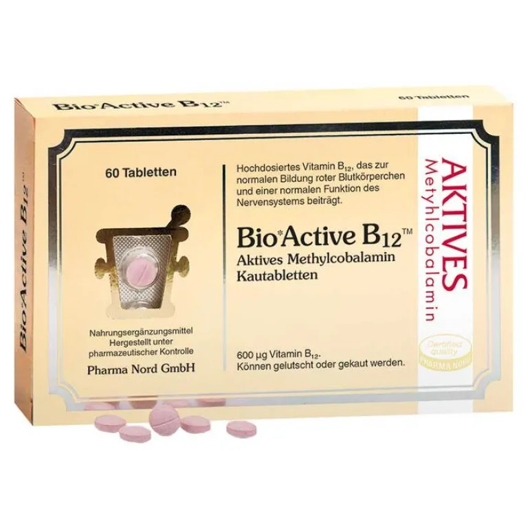 Bio Active B12 Kautabletten, 60 St- Vitamin B12 (Cobalamin)