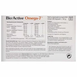 Pharma Nord Bio Active Omega-7 Kapseln, 60 St- Essentielle Fettsäuren