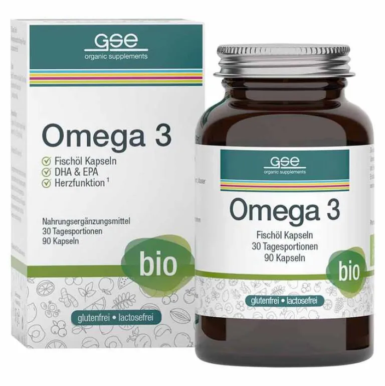 GSE Omega 3 Kapseln-Bio Omega 3 Fischöl Kapseln, 90 St