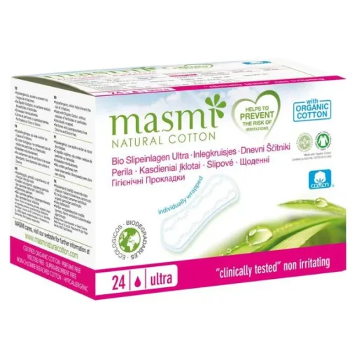 Masmi Binden-Bio Slipeinlagen Ultra 100% Bio Baumwolle , 24 St