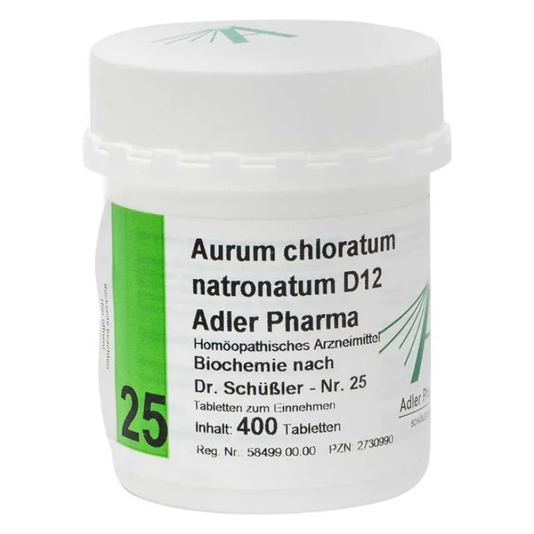 Adler Biochemie 25 Aurum chloratum Natrium D12 Tabletten, 400 St- Salze 25 - 36