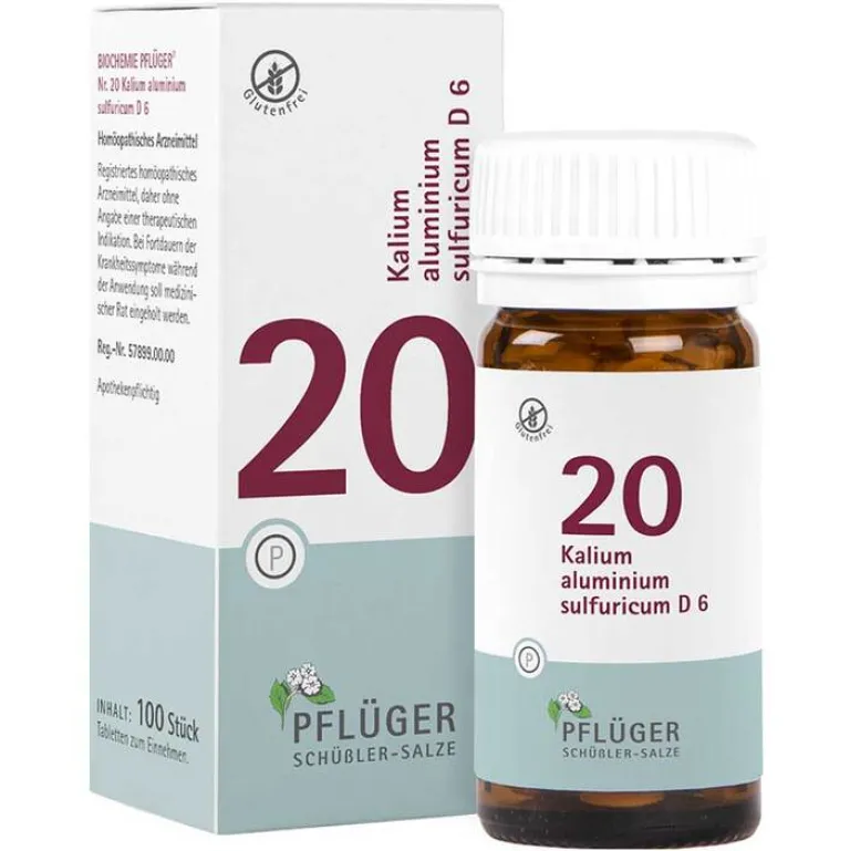 Pflüger Biochemie 20 Kalium aluminium sulfuricum D 6 Tabletten, 100 St- Salze 13-24|Salze 1-12