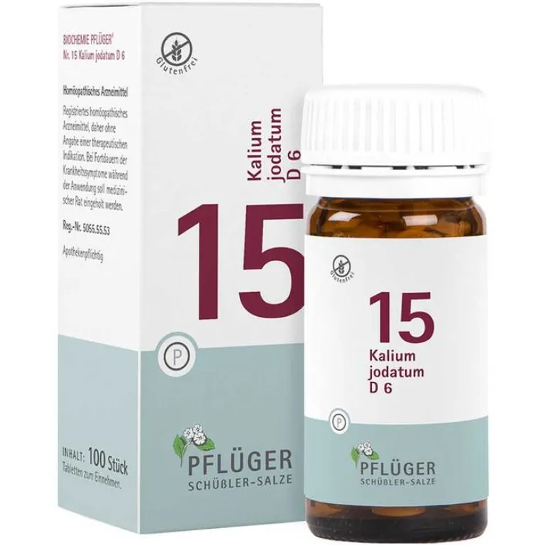 Pflüger Biochemie 15 Kalium jodatum D 6 Tabletten, 100 St- Salze 13-24|Salze 1-12