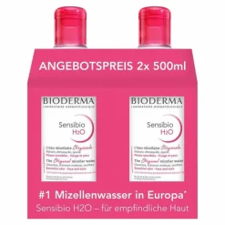Bioderma Sensibio H2O Reinigungslösung für empfindliche Haut, 2X500 ml- Reinigung|Empfindliche Haut