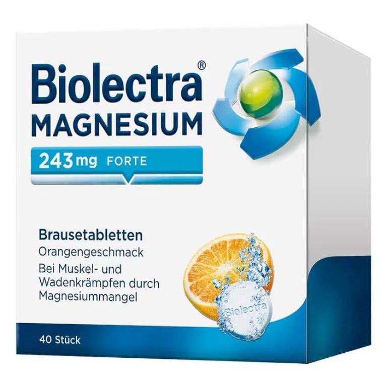 Biolectra ® MAGNESIUM 243 mg forte Brausetabletten Orangengeschmack, 40 St- Magnesium