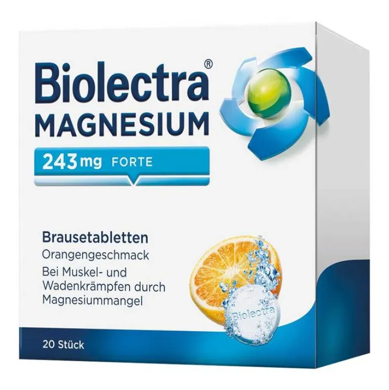 ® MAGNESIUM 243 mg forte Brausetabletten Orangengeschmack, 20 St^Biolectra Outlet