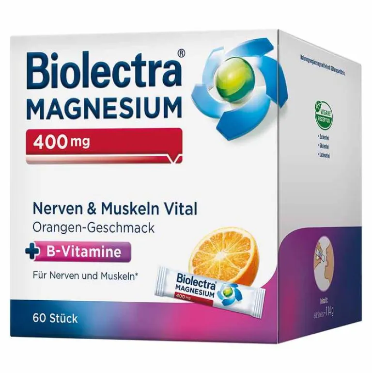 Biolectra Magnesium-Magnesium 400 mg Nerven & Muskeln Vital, 60 St