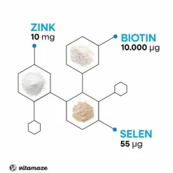 Vitamaze Biotin 10 mg hochdosiert + Zink + Selen Tabletten, 365 St- Vitamin B7 (Biotin)