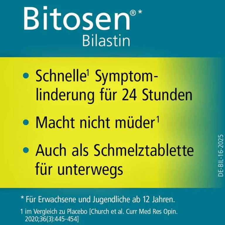 Bitosen Bilastin|Allergie Tabletten-20 mg Tabletten, 50 St