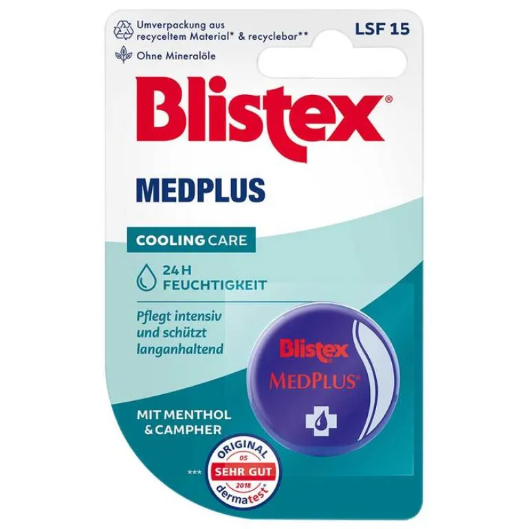 Blistex Medplus Creme ohne Mineralöl Tiegel, 7 ml- Lippenpflege