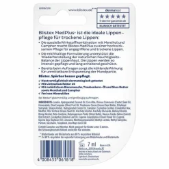 Blistex Medplus Creme ohne Mineralöl Tiegel, 7 ml- Lippenpflege