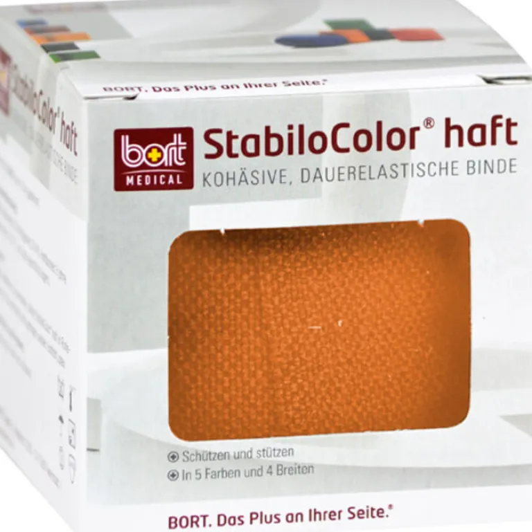 Bort Haft- & Fixierbinden|Binden & Verbände-Stabilocolor haft Binde 8cm orange, 1 St