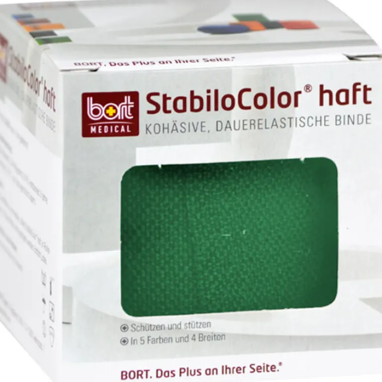 Haft- & Fixierbinden|Binden & Verbände-Bort Stabilocolor haft Binde 10cm grün, 1 St