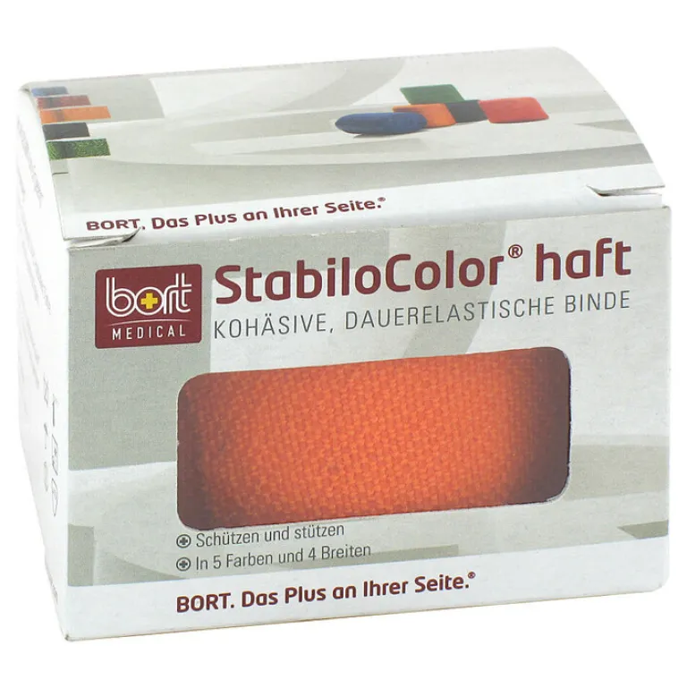 Haft- & Fixierbinden|Binden & Verbände-Bort Stabilocolor haft Binde 4cm orange, 1 St