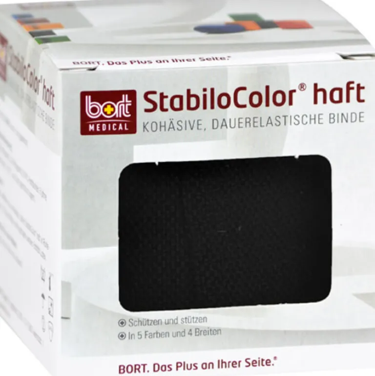 Bort Haft- & Fixierbinden|Binden & Verbände-Stabilocolor haft Binde 8cm schwarz, 1 St
