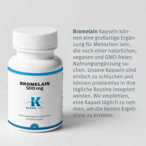 Bromelain 500 mg Kapseln, 60 St^Klean Labs Hot