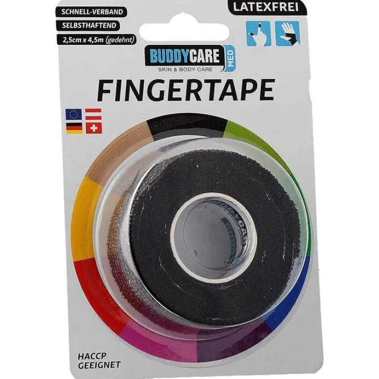 Buddycare Tapeverband|Fingerpflaster-Fingertape latexfrei schwarz, 1 St