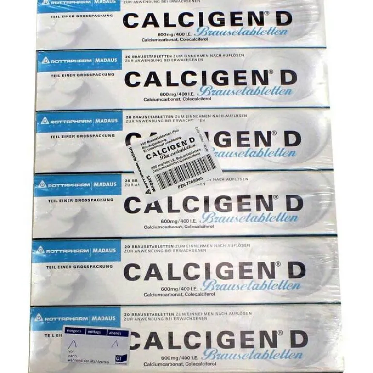 D 600 mg / 400 I.E. Brausetabletten, 120 St^Calcigen