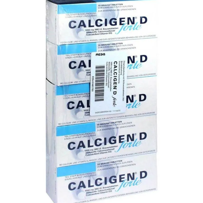 Calcigen Calcium-D forte 1000 mg / 880 I.E. Brausetabletten, 50 St