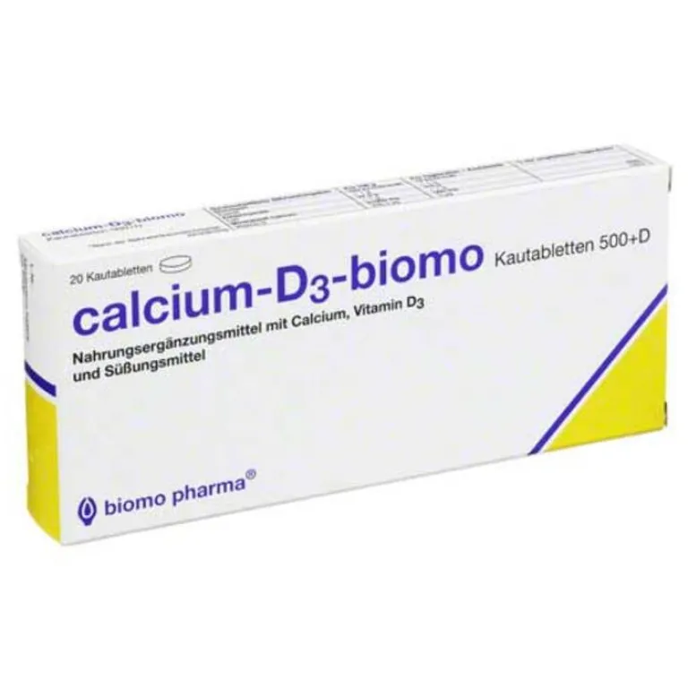 Calcium D3 biomo Kautabletten 500 + D, 20 St^Calcium-D3-biomo Sale