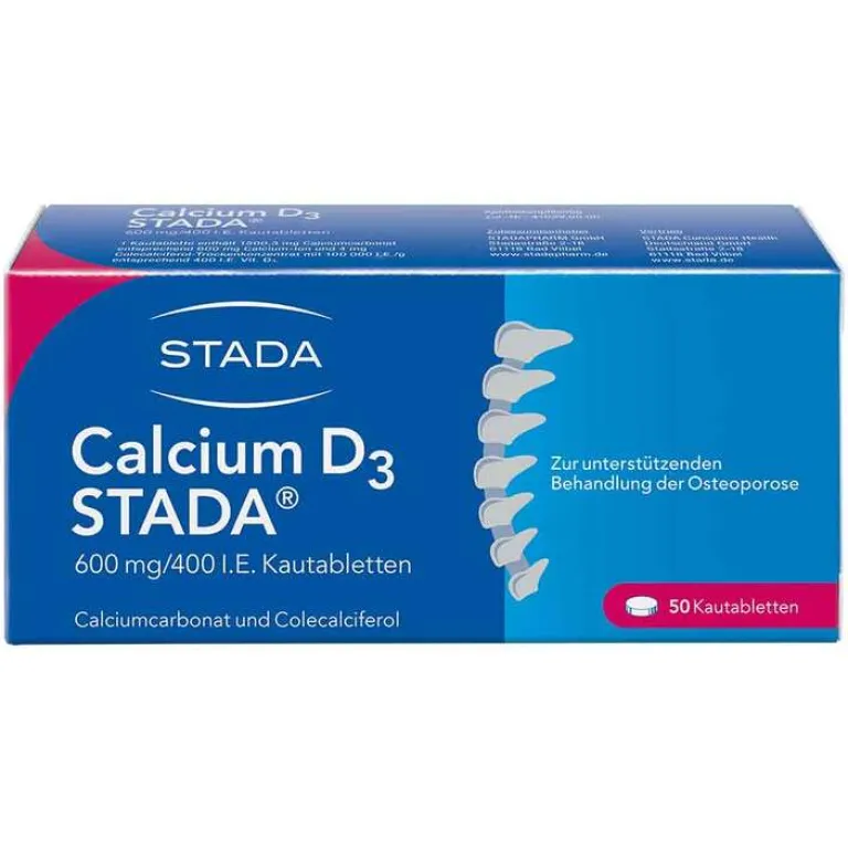 Stada Calcium D3 ® 600 mg/400 I.E. Kautabletten, 50 St- Calcium|Wechseljahre Medikamente