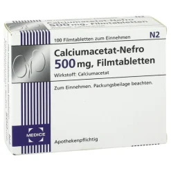 Medice Calcium-Calciumacetat Nefro 500 mg Filmtabletten, 100 St