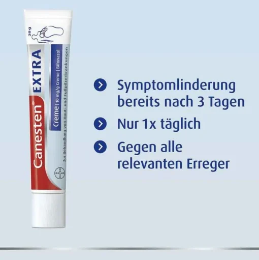 Canesten Hautpilz Creme|Fußpilz Creme-EXTRA Creme gegen Haut- und Fußpilzerkrankungen, 20 g