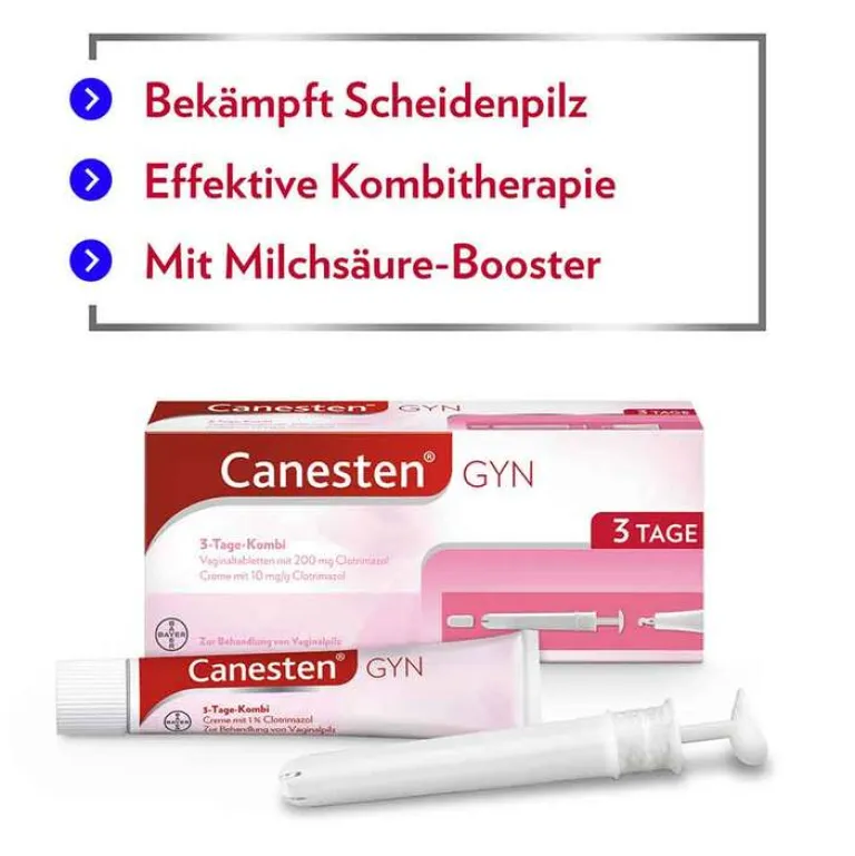 Canesten ® GYN 3-Tage-Kombi zur effektiven Behandlung von Scheidenpilz, 1 P- Scheidenpilz Medikamente|Scheidenpilz Creme