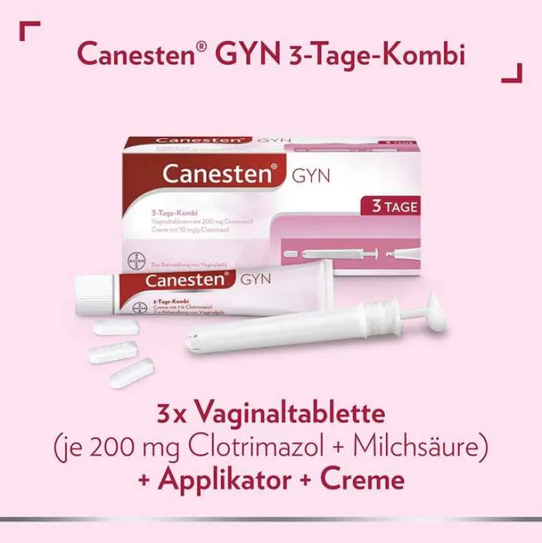 Canesten ® GYN 3-Tage-Kombi zur effektiven Behandlung von Scheidenpilz, 1 P- Scheidenpilz Medikamente|Scheidenpilz Creme