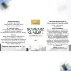 Schwarzkümmel mit Vit.D3 + K2 Tropfen zum Einnehmen , 30 ml^CannSol Hot