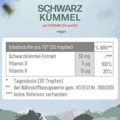 Schwarzkümmel mit Vit.D3 + K2 Tropfen zum Einnehmen , 30 ml^CannSol Hot