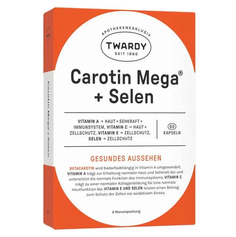 Twardy Carotin Mega + Selen Kapseln, 60 St- Vitamin A (Retinol)|Selen