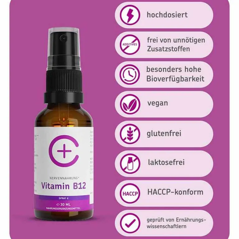 Cerascreen Vitamin B12 (Cobalamin)-Vitamin B12 hochdosiert vegan Spray, 30 ml