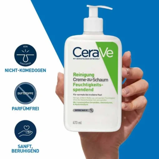 Cerave Creme-zu-Schaum Reinigung, 473 ml- Hauttypen|Hautbedürfnisse