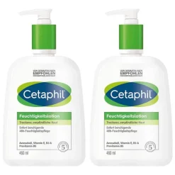 Cetaphil Feuchtigkeitslotion für trockene, empfindliche Haut, 2x460 ml- Trockene & Sensible Haut