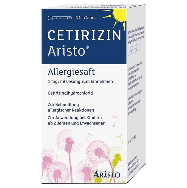Aristo Cetirizin|Allergie Medikamente-Cetirizin Allergiesaft 1 mg / ml Lösung zum Einnehmen , 75 ml