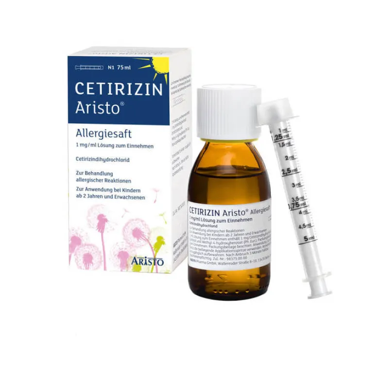 Aristo Cetirizin|Allergie Medikamente-Cetirizin Allergiesaft 1 mg / ml Lösung zum Einnehmen , 75 ml