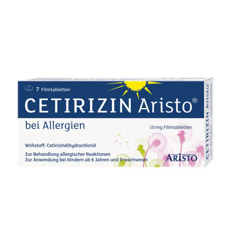 Aristo Cetirizin bei Allergien 10 mg Filmtabletten, 7 St- Cetirizin|Allergie Tabletten