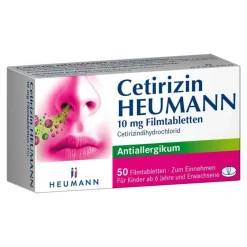 Heumann Cetirizin|Allergie Tabletten-Cetirizin 10 mg Filmtabletten, 50 St