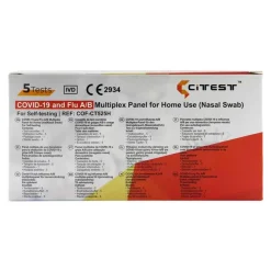 Citest 3 in 1 Selbsttest Covid-19 Antigen & Influe, 5 St- Corona Schnelltest