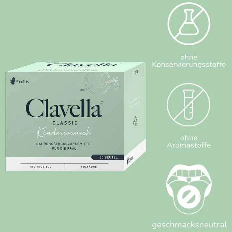 Clavella Vitamin B9 (Folsäure)|Schwangerschaft-Classic Pulver Beutel a 2 g, 30X2 g