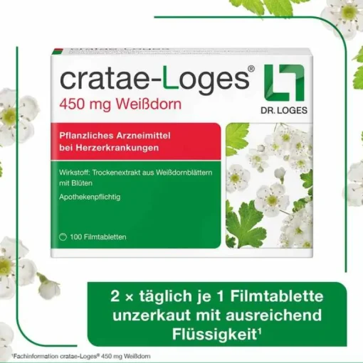 cratae-Loges 450 mg Weißdorn Filmtabletten, 100 St^Dr. Loges New