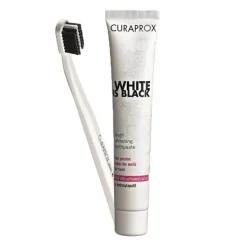 Curaprox White is Black Kohlezahnpasta mild + Bürste, 1 St- Zahnpasta & Zahncreme
