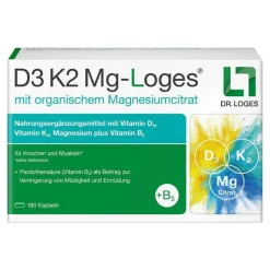 Dr. Loges Vitamin K|Vitamin D (Colecalciferol)-D3 K2 MG-Loges Kapseln, 180 St