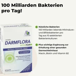 Avitale Bakterienkulturen-Darmflora Aktiv Plus 100 Mrd.Bakterien + 7 Vitamine, 80 St