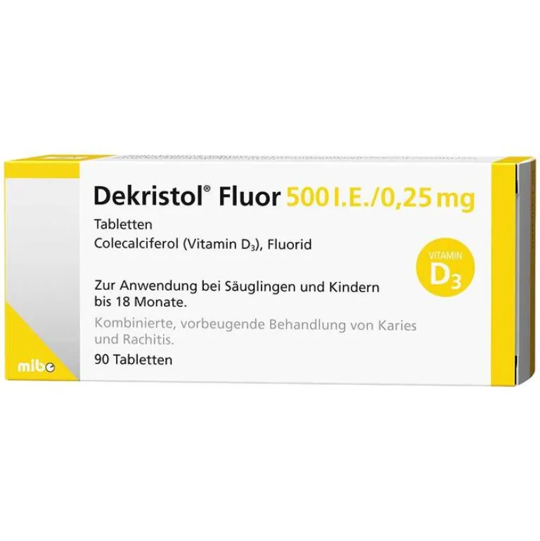 Dekristol Fluor 500 I.E. / 0,25 mg Tabletten, 90 St- Vitamin D (Colecalciferol)
