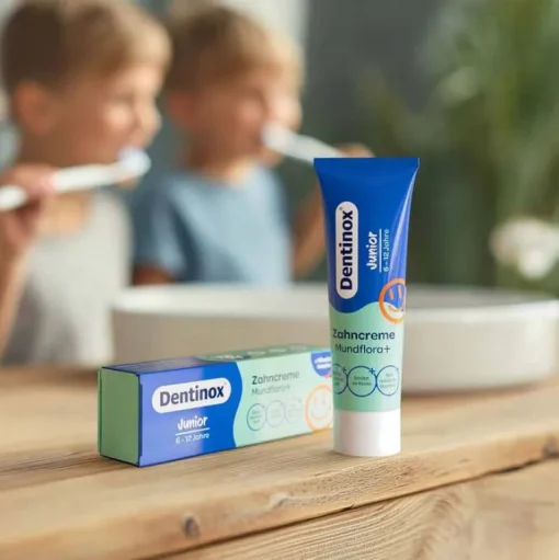 Dentinox Zahnpasta & Zahncreme|Für Kinder-Zahncreme Mundflora Junior, 75 ml